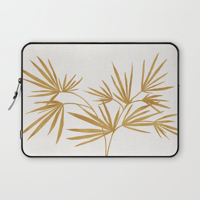 Metallic Gold Fan Palm Laptop Sleeve Gallery Image 1