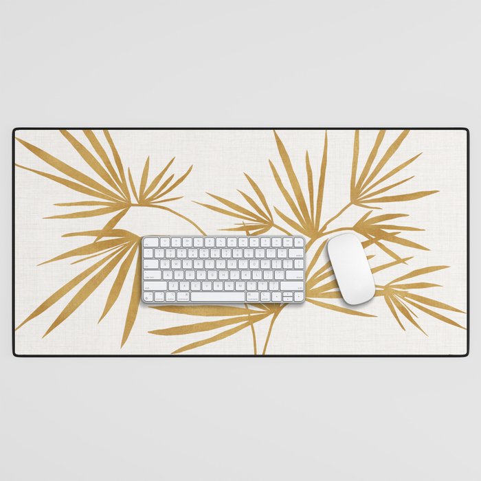 Metallic Gold Fan Palm Desk Mat Gallery Image 1