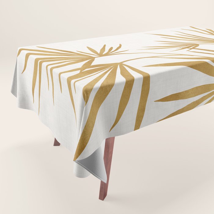 Metallic Gold Fan Palm Tablecloth Gallery Image 1