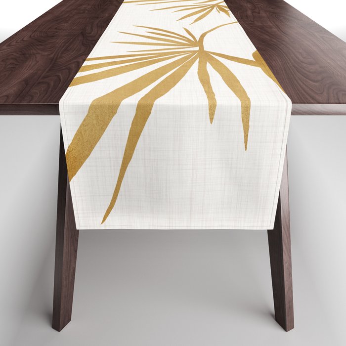 Metallic Gold Fan Palm Table Runner Gallery Image 1
