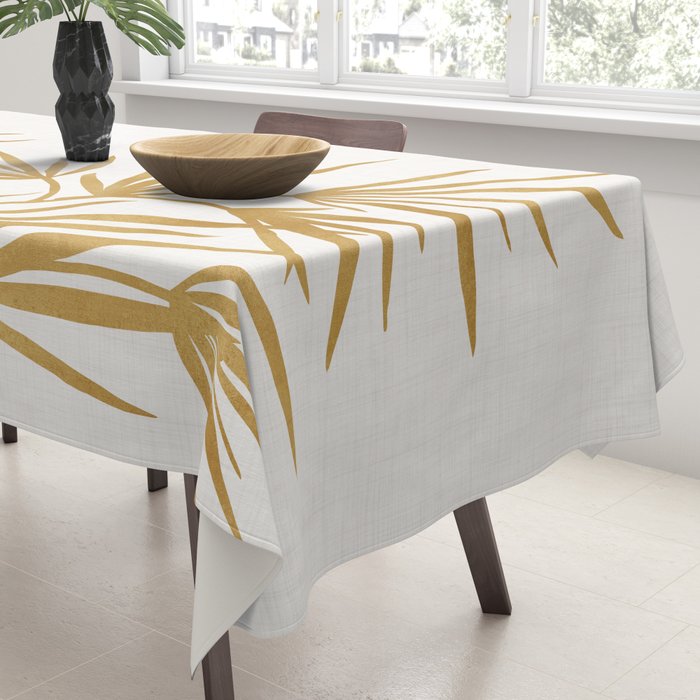 Metallic Gold Fan Palm Tablecloth Gallery Image 3