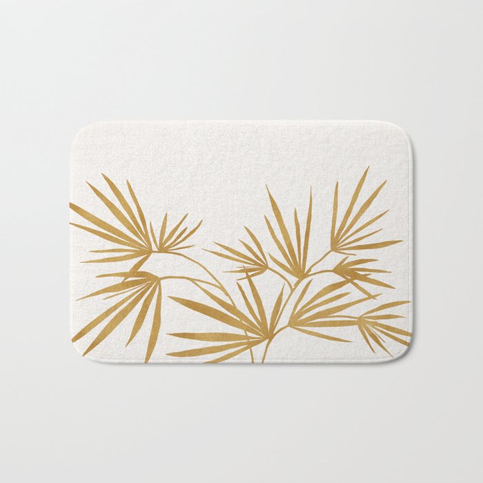 Metallic Gold Fan Palm Bath Mat Gallery Image 1