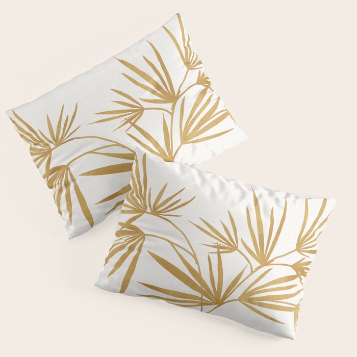 Metallic Gold Fan Palm Pillow Sham Gallery Image 1