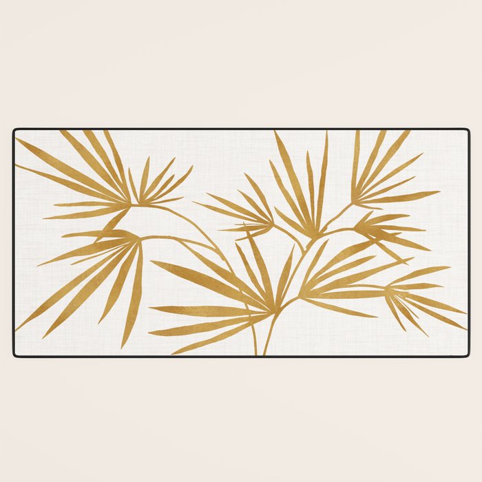 Metallic Gold Fan Palm Desk Mat Gallery Image 3