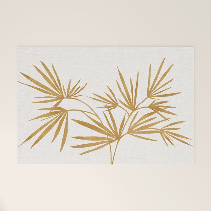 Metallic Gold Fan Palm Welcome Mat Gallery Image 1