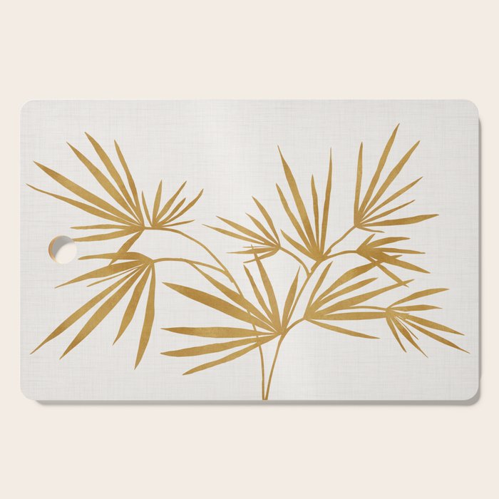 Metallic Gold Fan Palm Cutting Board Gallery Image 1