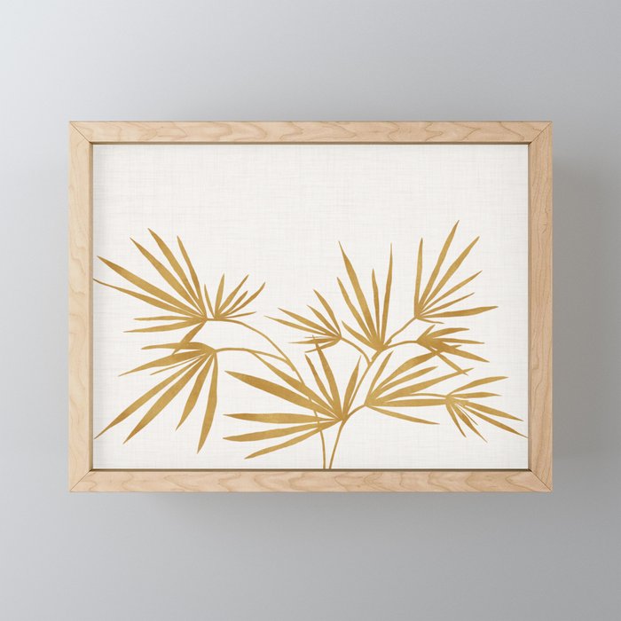Metallic Gold Fan Palm Mini Art Print Gallery Image 1