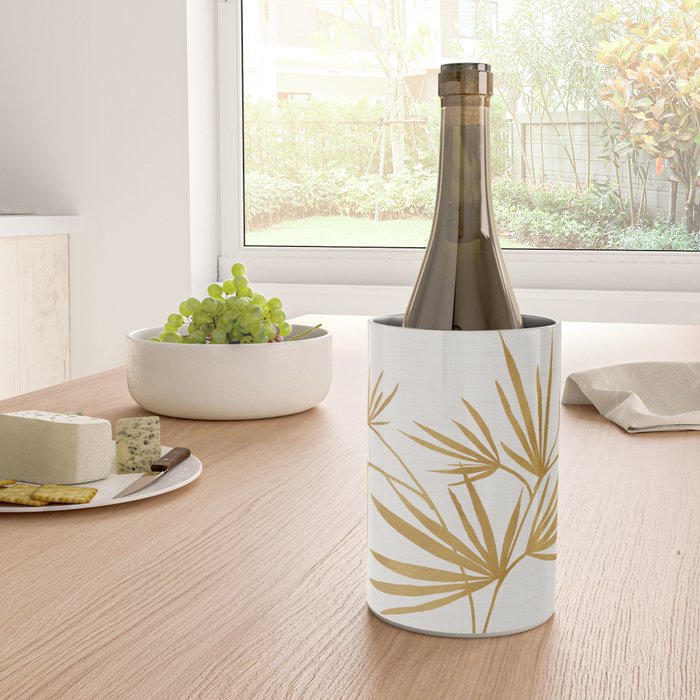 Metallic Gold Fan Palm Wine Chiller Gallery Image 4