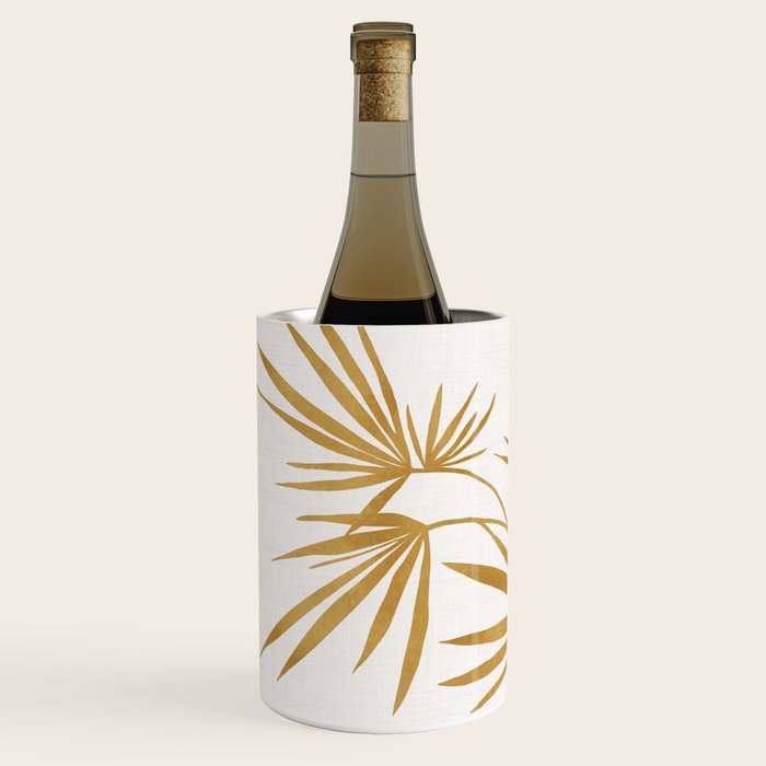 Metallic Gold Fan Palm Wine Chiller Gallery Image 2
