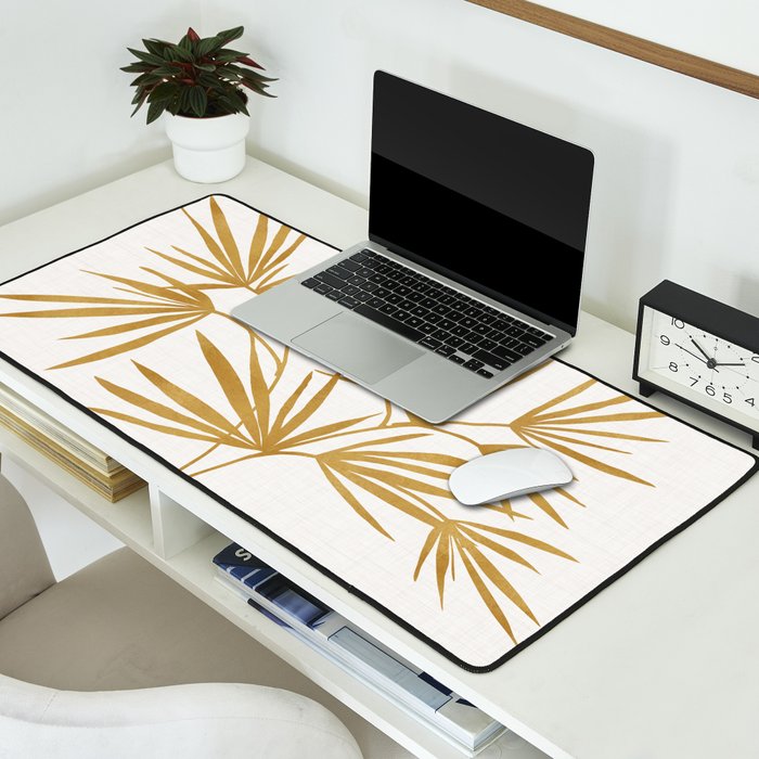 Metallic Gold Fan Palm Desk Mat Gallery Image 2