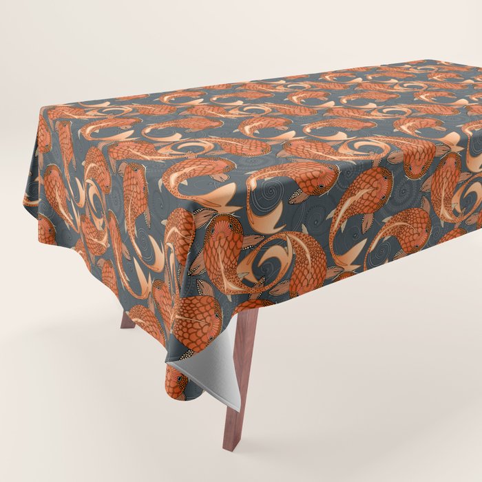 paisley fish gray Tablecloth Gallery Image 1