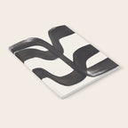 Mid Century Modern Minimalist Abstract Art Brush Strokes Black & White Ink Art Ripple Lines Notebook Gallery Image 2
