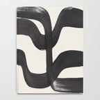 Mid Century Modern Minimalist Abstract Art Brush Strokes Black & White Ink Art Ripple Lines Notebook Gallery Image 4