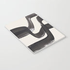 Mid Century Modern Minimalist Abstract Art Brush Strokes Black & White Ink Art Ripple Lines Notebook Gallery Image 3