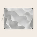 Milky Waves, Abstract Black White Monochromatic, Minimal Minimalistic Minimalism Photography Calm Laptop Sleeve Gallery Image 1