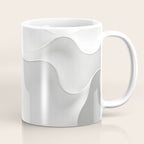 Milky Waves, Abstract Black White Monochromatic, Minimal Minimalistic Minimalism Photography Calm Coffee Mug Gallery Image 1