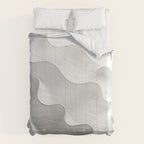 Milky Waves, Abstract Black White Monochromatic, Minimal Minimalistic Minimalism Photography Calm Comforter Gallery Image 6