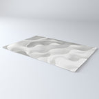 Milky Waves, Abstract Black White Monochromatic, Minimal Minimalistic Minimalism Photography Calm Rug Gallery Image 3