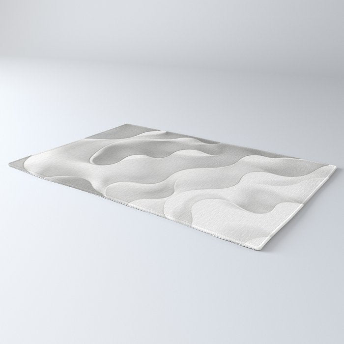 Milky Waves, Abstract Black White Monochromatic, Minimal Minimalistic Minimalism Photography Calm Rug Gallery Image 3