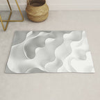 Milky Waves, Abstract Black White Monochromatic, Minimal Minimalistic Minimalism Photography Calm Rug Gallery Image 1