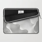Milky Waves, Abstract Black White Monochromatic, Minimal Minimalistic Minimalism Photography Calm Laptop Sleeve Gallery Image 2