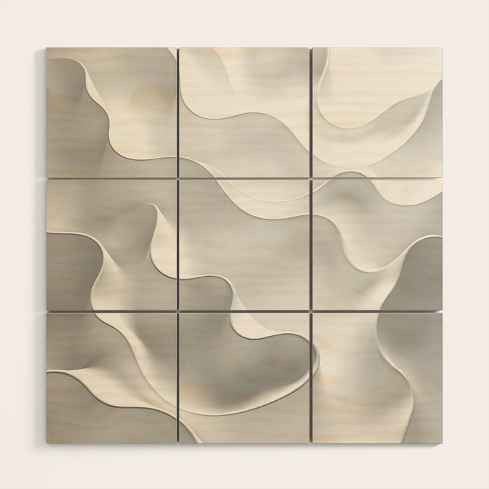 Milky Waves, Abstract Black White Monochromatic, Minimal Minimalistic Minimalism Photography Calm Wood Wall Art Gallery Image 1