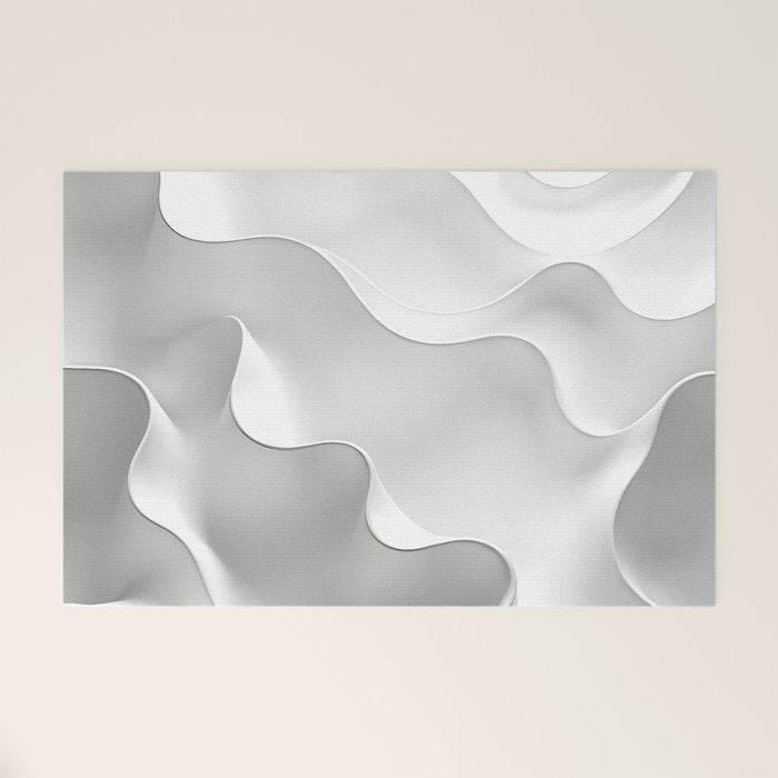 Milky Waves, Abstract Black White Monochromatic, Minimal Minimalistic Minimalism Photography Calm Welcome Mat Gallery Image 1