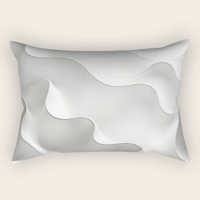 Milky Waves, Abstract Black White Monochromatic, Minimal Minimalistic Minimalism Photography Calm Rectangular Pillow Gallery Image 2
