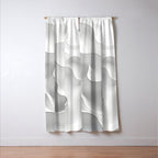 Milky Waves, Abstract Black White Monochromatic, Minimal Minimalistic Minimalism Photography Calm Window Curtain Gallery Image 3