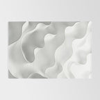 Milky Waves, Abstract Black White Monochromatic, Minimal Minimalistic Minimalism Photography Calm Rug Gallery Image 2
