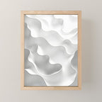 Milky Waves, Abstract Black White Monochromatic, Minimal Minimalistic Minimalism Photography Calm Mini Art Print Gallery Image 1