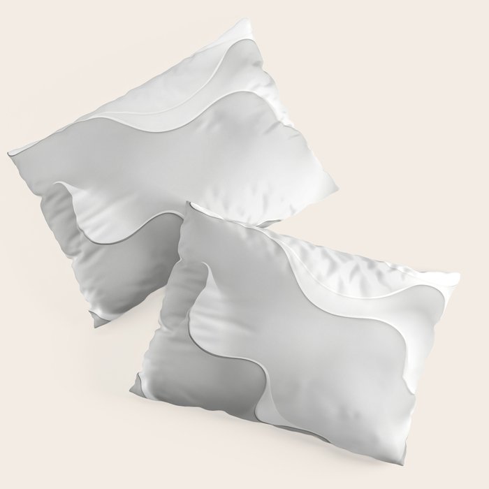 Milky Waves, Abstract Black White Monochromatic, Minimal Minimalistic Minimalism Photography Calm Pillow Sham Gallery Image 3