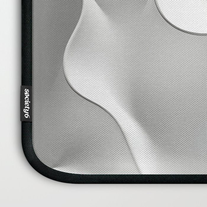 Milky Waves, Abstract Black White Monochromatic, Minimal Minimalistic Minimalism Photography Calm Laptop Sleeve Gallery Image 3