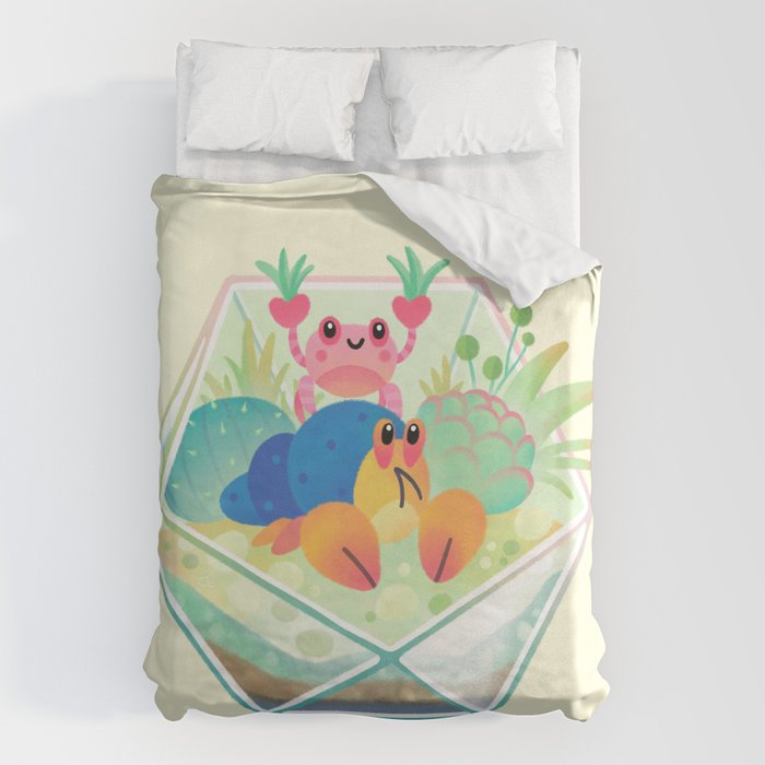 Ocean terrarium - Boxer crab, hermit crab Duvet Cover Gallery Image 1