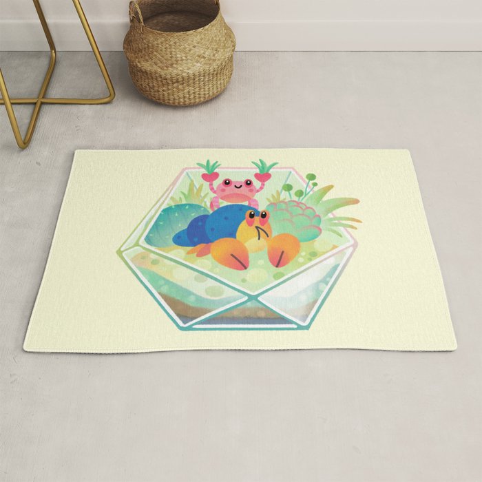 Ocean terrarium - Boxer crab, hermit crab Rug Gallery Image 1