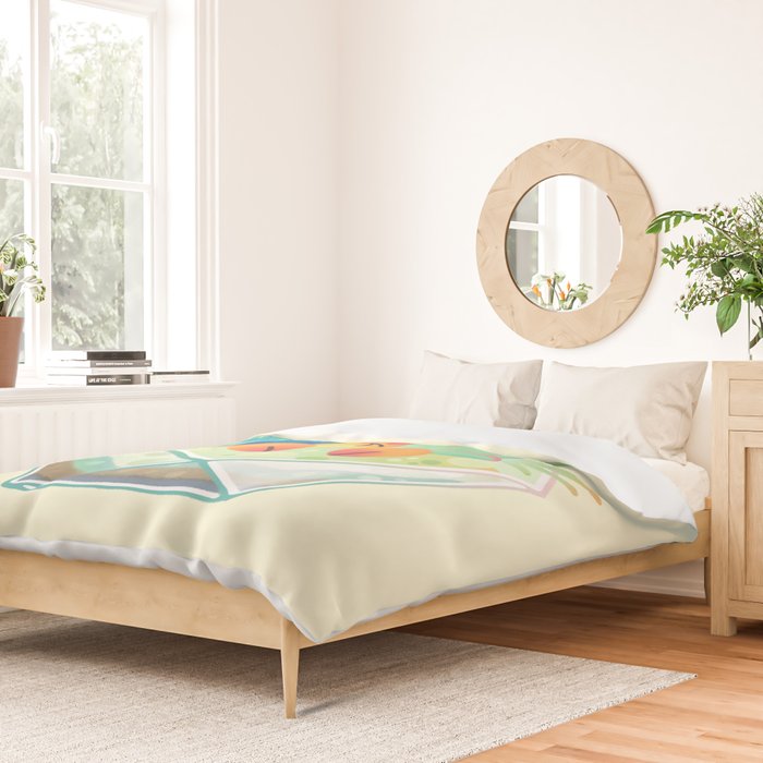 Ocean terrarium - Boxer crab, hermit crab Duvet Cover Gallery Image 2