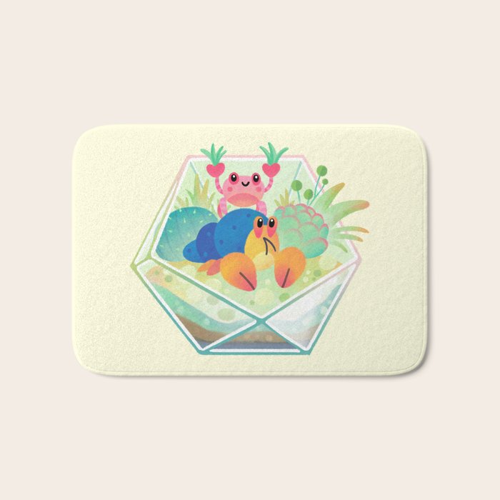 Ocean terrarium - Boxer crab, hermit crab Bath Mat Gallery Image 1