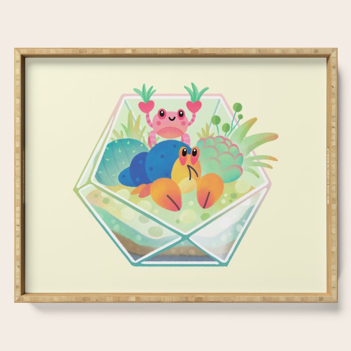 Ocean terrarium - Boxer crab, hermit crab Serving Tray Gallery Image 1