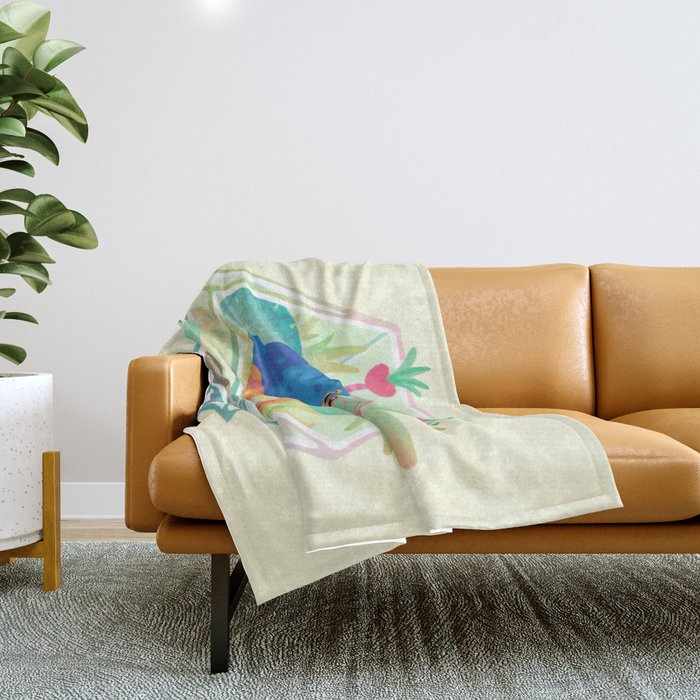 Ocean terrarium - Boxer crab, hermit crab Throw Blanket Gallery Image 1
