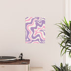 Retro Liquid Swirl Abstract Pattern Purple Pink Cream Poster Gallery Image 2