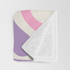 Retro Liquid Swirl Abstract Pattern Purple Pink Cream Throw Blanket Gallery Image 3