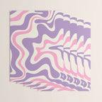 Retro Liquid Swirl Abstract Pattern Purple Pink Cream Wrapping Paper Gallery Image 3