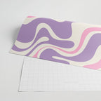 Retro Liquid Swirl Abstract Pattern Purple Pink Cream Wrapping Paper Gallery Image 2