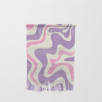 Retro Liquid Swirl Abstract Pattern Purple Pink Cream Wall Hanging Gallery Image 1