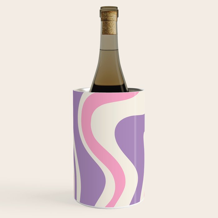Retro Liquid Swirl Abstract Pattern Purple Pink Cream Wine Chiller Gallery Image 2