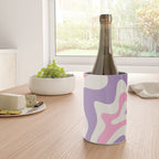 Retro Liquid Swirl Abstract Pattern Purple Pink Cream Wine Chiller Gallery Image 4