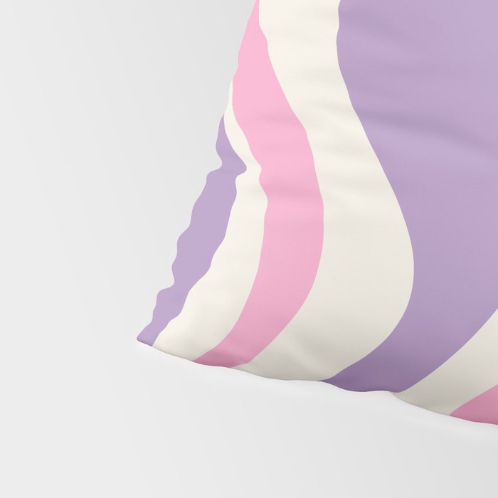 Retro Liquid Swirl Abstract Pattern Purple Pink Cream Pillow Sham Gallery Image 4
