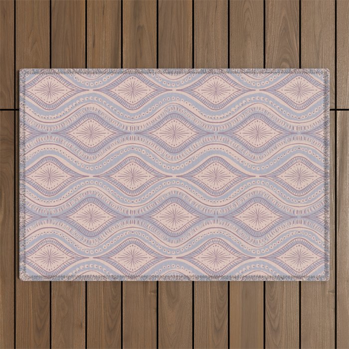 Hand-drawn Symmetrical Pattern #1 Outdoor Rug Gallery Image 1