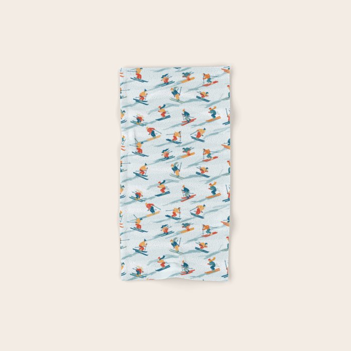 Retro Sportive Ski alpine light Bath Towel Gallery Image 1