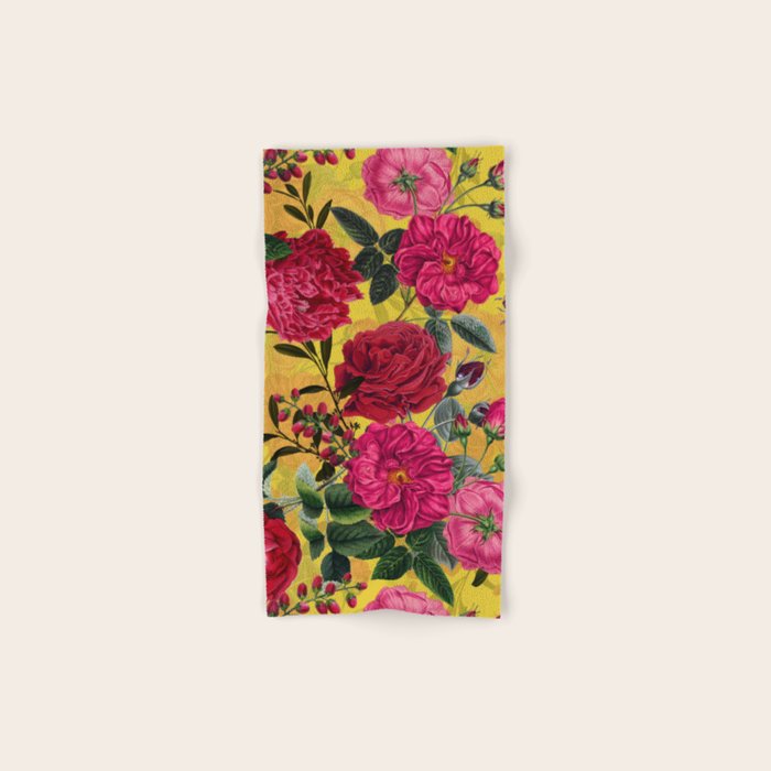 Vintage & Shabby Chic - Summer Tropical Roses Flower Garden Bath Towel Gallery Image 1